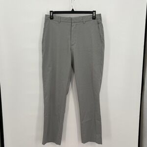 Walter Hagen Mens Grey Micro Check Golf Pants 34x32 Stretch Flat Front 10-12341
